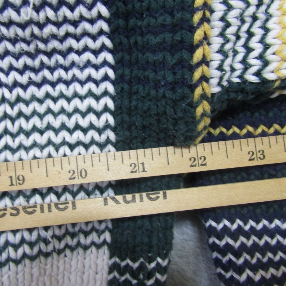 Hunt Club Plaid Crewneck Sweater Mens Medium Green Blue Cotton Vintage Excellent - Picture 5 of 7